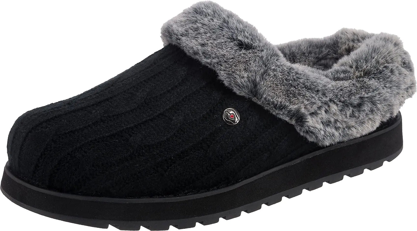 Skechers Womens Ice Angel Slipper 7.5 Black