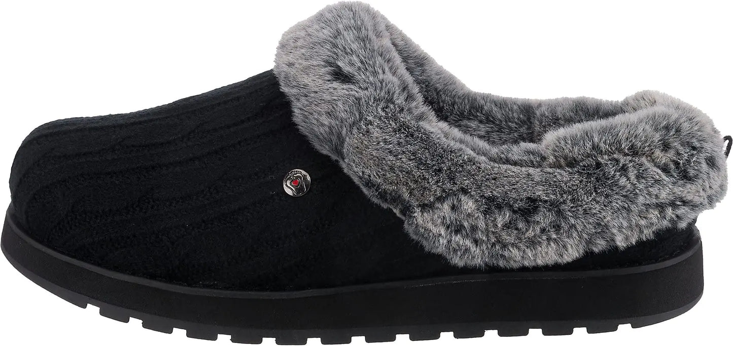 Skechers Womens Ice Angel Slipper 7.5 Black